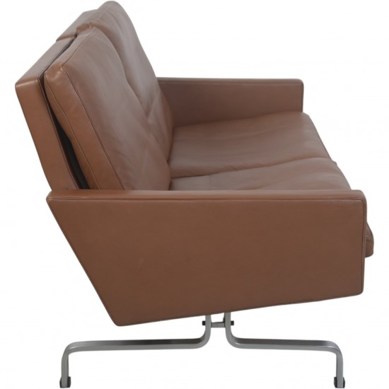 Poul Kjærholm PK31/2 sofa i brunt læder 1985