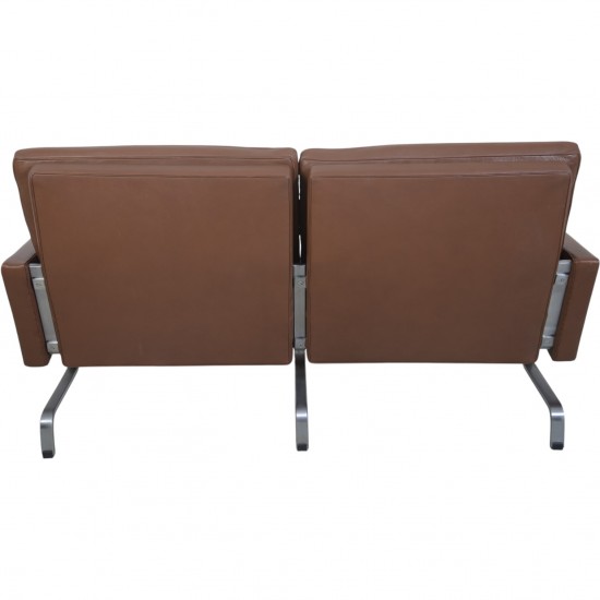 Poul Kjærholm PK31/2 sofa i brunt læder 1985