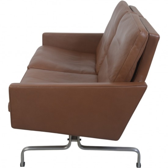 Poul Kjærholm PK31/2 sofa i brunt læder 1985