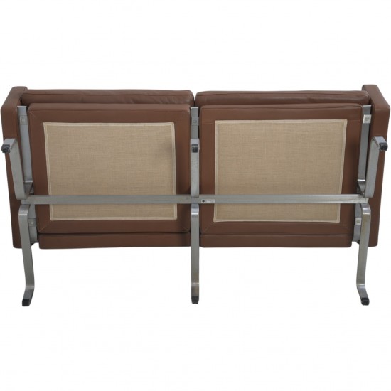 Poul Kjærholm PK31/2 sofa i brunt læder 1985