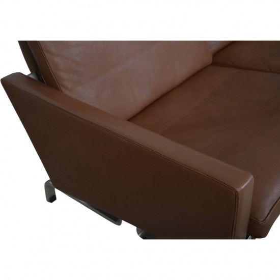 Poul Kjærholm PK31/2 sofa i brunt læder 1985