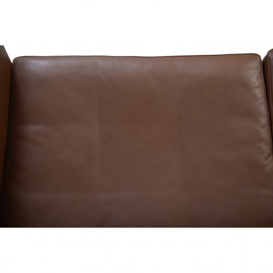 Poul Kjærholm PK31/2 sofa i brunt læder 1985