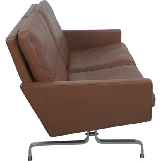 Poul Kjærholm PK31/2 sofa i brunt læder 1985