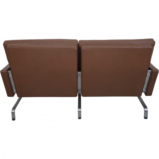Poul Kjærholm PK31/2 sofa i brunt læder 1985