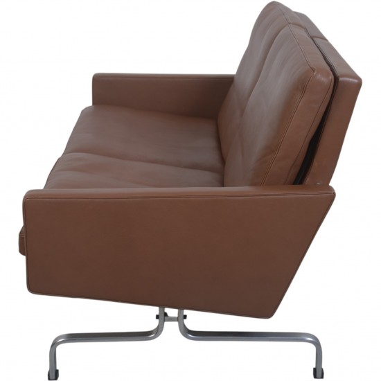 Poul Kjærholm PK31/2 sofa i brunt læder 1985
