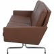 Poul Kjærholm PK31/2 sofa i brunt læder 1985