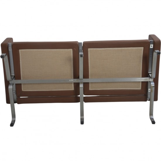 Poul Kjærholm PK31/2 sofa i brunt læder 1985