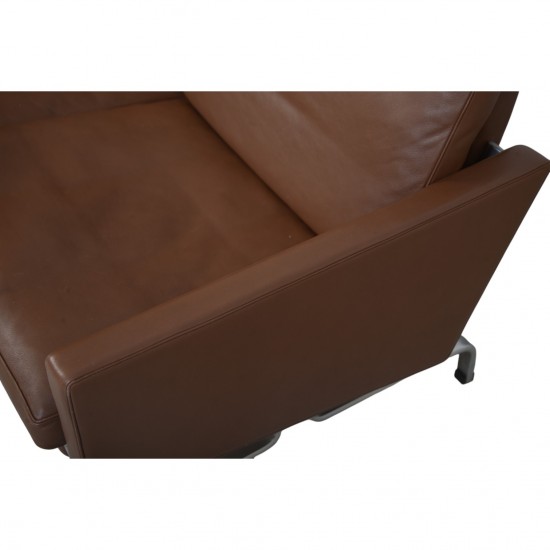 Poul Kjærholm PK31/2 sofa i brunt læder 1985