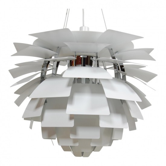 Poul Henningsen nyrenoveret hvid Kogle Hvid Ø: 84 Cm