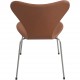 Set of 6 Arne Jacobsen Seven chairs in walnut classic leather 1979