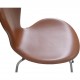 Set of 6 Arne Jacobsen Seven chairs in walnut classic leather 1979