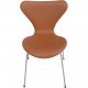 Set of 6 Arne Jacobsen Seven chairs in walnut classic leather 1979