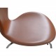 Set of 6 Arne Jacobsen Seven chairs in walnut classic leather 1979