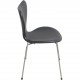 Set of 8 Arne Jacobsen Seven chairs in black classic leather 2000s
