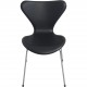 Set of 8 Arne Jacobsen Seven chairs in black classic leather 2000s
