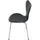 Set of 8 Arne Jacobsen Seven chairs in black classic leather 2000s