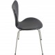 Set of 8 Arne Jacobsen Seven chairs in black classic leather 2000s