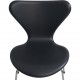 Set of 8 Arne Jacobsen Seven chairs in black classic leather 2000s