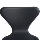 Set of 8 Arne Jacobsen Seven chairs in black classic leather 2000s