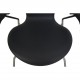 Arne Jacobsen 3207 seven armchair in black classic leather 2010s