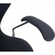 Arne Jacobsen 3207 seven armchair in black classic leather 2010s