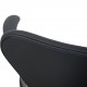 Arne Jacobsen 3207 seven armchair in black classic leather 2010s