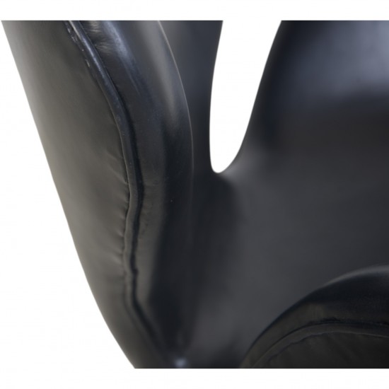 Arne Jacobsen vintage Swan chair in black leather 1960s