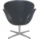 Arne Jacobsen vintage Swan chair in black leather 1960s