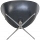 Arne Jacobsen vintage Swan chair in black leather 1960s