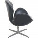 Arne Jacobsen vintage Swan chair in black leather 1960s