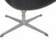 Arne Jacobsen vintage Swan chair in black leather 1960s
