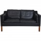 Børge Mogensen 2212 2.seater sofa in black leather 1980s