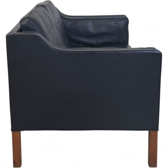 Børge Mogensen 2212 2.seater sofa in black leather 1980s