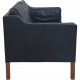 Børge Mogensen 2212 2.seater sofa in black leather 1980s