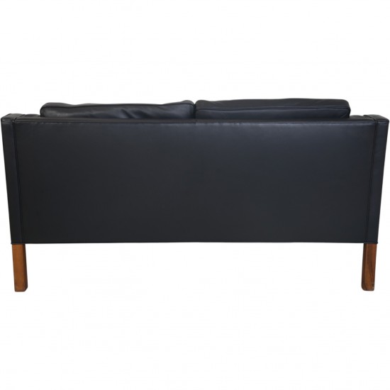 Børge Mogensen 2212 2.seater sofa in black leather 1980s
