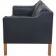 Børge Mogensen 2212 2.seater sofa in black leather 1980s