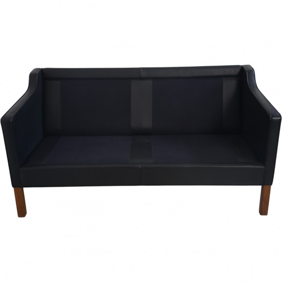 Børge Mogensen 2212 2.seater sofa in black leather 1980s