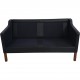 Børge Mogensen 2212 2.seater sofa in black leather 1980s