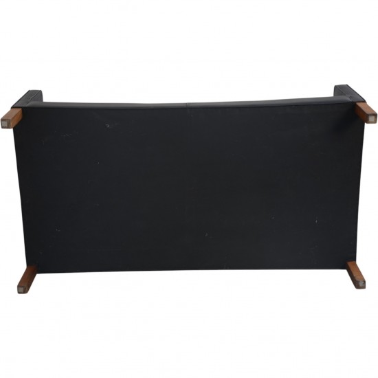 Børge Mogensen 2212 2.seater sofa in black leather 1980s