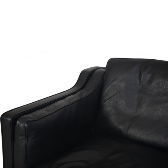 Børge Mogensen 2212 2.seater sofa in black leather 1980s
