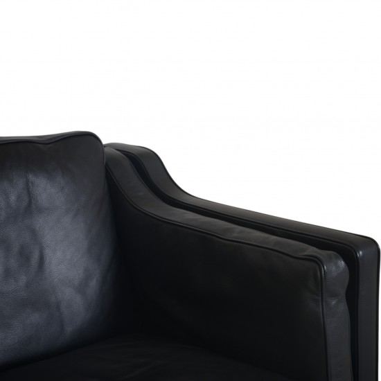 Børge Mogensen 2212 2.seater sofa in black leather 1980s