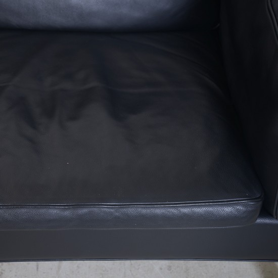 Børge Mogensen 2212 2.seater sofa in black leather 1980s