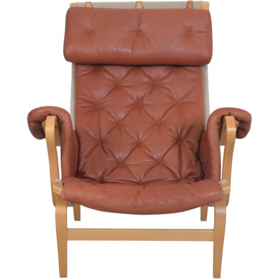 Bruno Mathson Pernilla chair in cognac leather 1990s