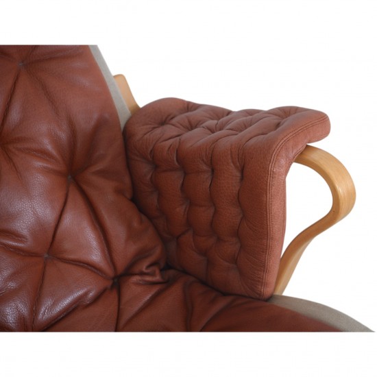 Bruno Mathson Pernilla chair in cognac leather 1990s
