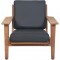 Hans Wegner GE290 chair in oak and black leather 1980s