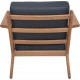 Hans Wegner GE290 chair in oak and black leather 1980s