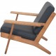 Hans Wegner GE290 chair in oak and black leather 1980s
