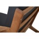 Hans Wegner GE290 chair in oak and black leather 1980s