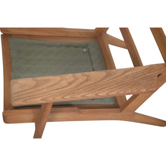 Hans Wegner GE290 chair in oak and black leather 1980s