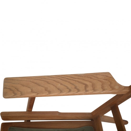 Hans Wegner GE290 chair in oak and black leather 1980s